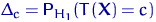 $\Delta_c={\mathsf P}\,{\!}_{H_1}(T({\mathbf X})=c)$