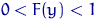 $0<F(y)<1$