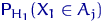 ${\mathsf P}\,{\!}_{H_1}(X_1\in A_j)$