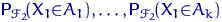 ${\mathsf P}\,{\!}_{\mathscr F_2}\!(X_1{\in}A_1),\ldots,{\mathsf P}\,{\!}_{\mathscr F_2}\!(X_1{\in}A_k)$