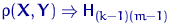 $\rho({\mathbf X},{\mathbf Y})\Rightarrow {\mathsf H}_{(k-1)(m-1)}$