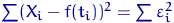 $\sum(X_i-f(t_i))^2=\sum\varepsilon_i^2$