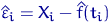 $\hat\varepsilon_i=X_i-\hat{f}(t_i)$