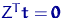$Z^T {\mathbf t} = \pmb 0$