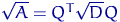 $\sqrt{A}=Q^T\sqrt{D}Q$