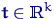 ${\mathbf t}\in{\textrm{\upshape I\kern-0.20em R}}^k$