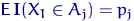 ${\mathsf E}\,{\mathbf I}(X_1\in A_j)=p_j$
