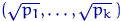 $(\sqrt{p_1},\ldots,\sqrt{p_k}\,)$