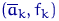 $(\overline a_k,f_k)$