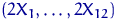 $(2X_1, \ldots, 2X_{12})$