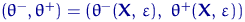 $(\theta^-,\theta^+) = 
\left(\theta^-({\mathbf X},\,\varepsilon),~ \theta^+({\mathbf X},\,\varepsilon)\right)$