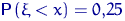 ${\mathsf P}\,(\xi<x)=0{,}25$