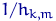$1/h_{k,m}$