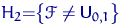 $H_2{=}\bigl\{\mathscr F\ne {\mathsf U}_{0,1}\bigr\}$