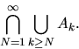 \begin{displaymath}
\bigcap_{N=1}^{\infty}\bigcup_{k\ge N} A_k.\end{displaymath}