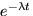 $e^{-\lambda t}$