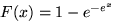 $F(x)=1- e^{-e^x}$