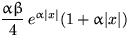 $\dfrac{\alpha\beta}{4}\,e^{\alpha\vert x\vert}(1+\alpha\vert x\vert)$
