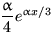$\dfrac{\alpha}{4}e^{\alpha x/3}$