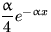 $\dfrac{\alpha}{4}e^{-\alpha x}$