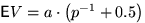 ${\mathsf E}V=a\cdot\left(p^{-1}+0.5\right)$
